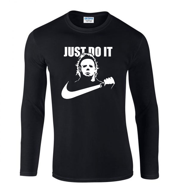 halloween mike myers just kill horror Fekete Férfi Hosszú Ujjú Póló