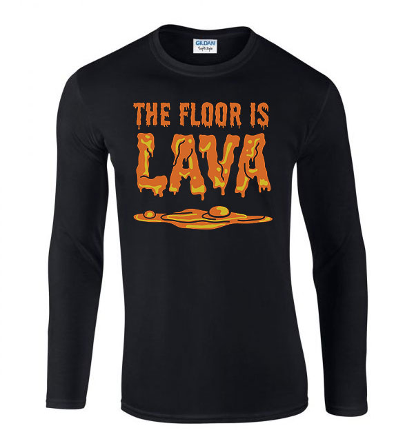 floor is a lava Fekete Férfi Hosszú Ujjú Póló
