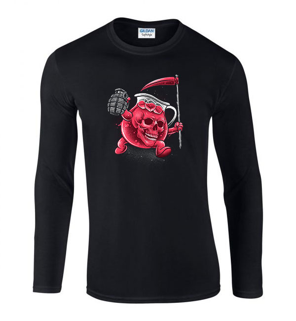 kool aid koponya Fekete Férfi Hosszú Ujjú Póló