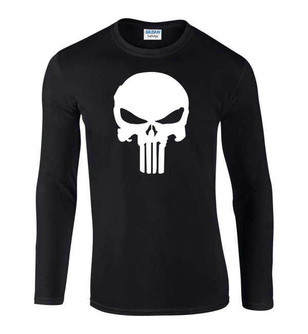 the punisher a megtorló Fekete Férfi Hosszú Ujjú Póló
