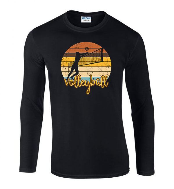 röplabda retro volleyball Fekete Férfi Hosszú Ujjú Póló