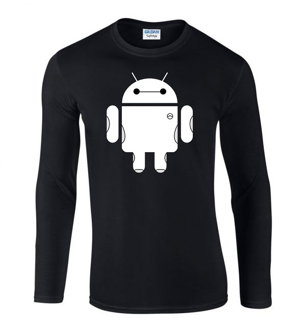 android bay max Fekete Férfi Hosszú Ujjú Póló