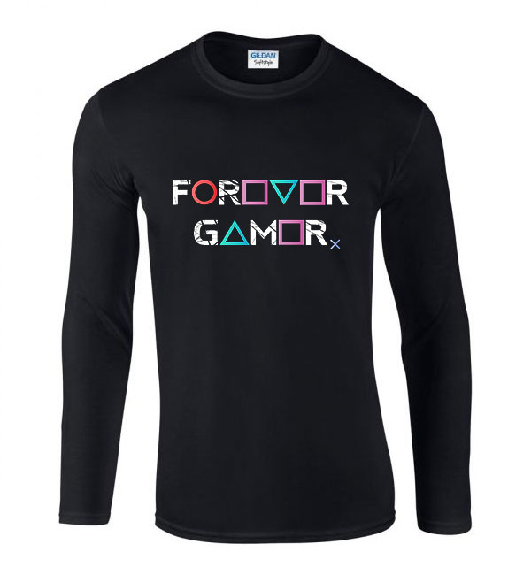 gamer forever playstation ps4 ps5 Fekete Férfi Hosszú Ujjú Póló