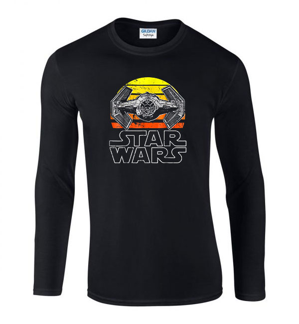 star wars tie fighter Fekete Férfi Hosszú Ujjú Póló