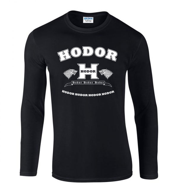 hodor trónok harca game of thrones Fekete Férfi Hosszú Ujjú Póló