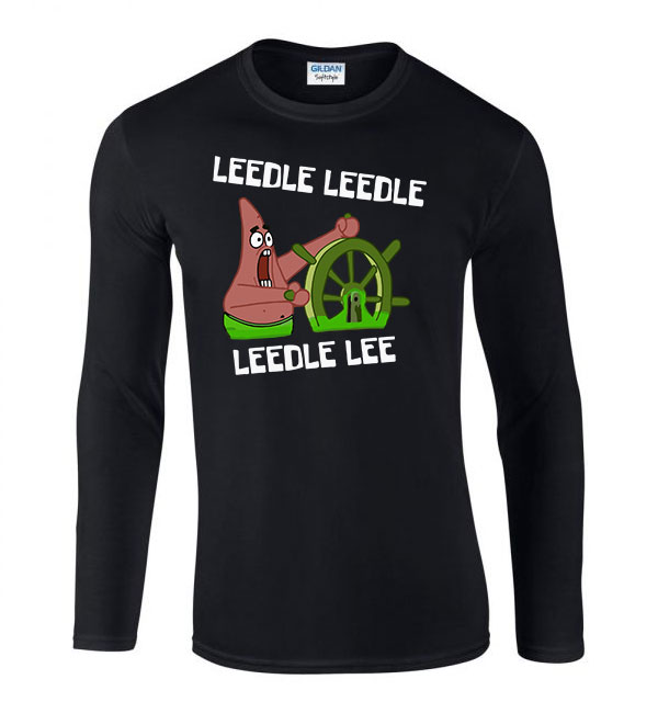 csillag patrik spongya bob Fekete Férfi Hosszú Ujjú Póló