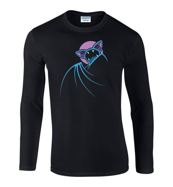 zubat pokemon Fekete Férfi Hosszú Ujjú Póló