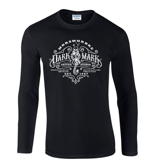 harry potter dark mark Fekete Férfi Hosszú Ujjú Póló
