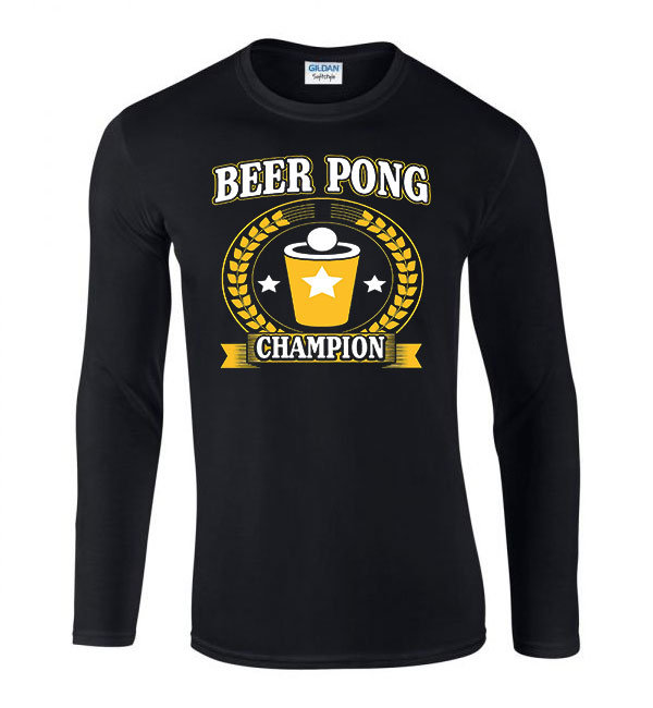 sörpong beer pong Fekete Férfi Hosszú Ujjú Póló