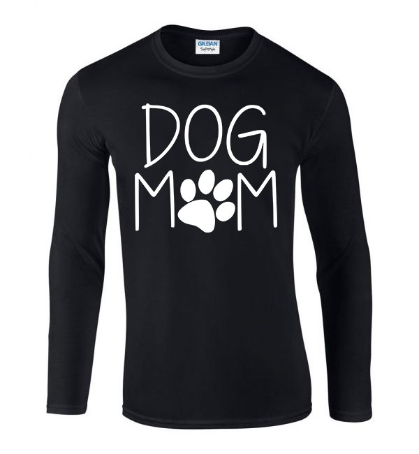 dog mom kutya kutyás Fekete Férfi Hosszú Ujjú Póló