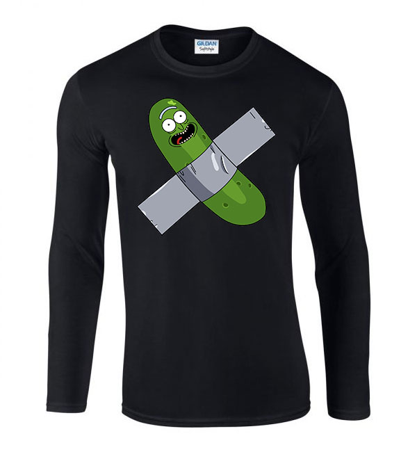 ubi rick rick és morty pickle rick Fekete Férfi Hosszú Ujjú Póló