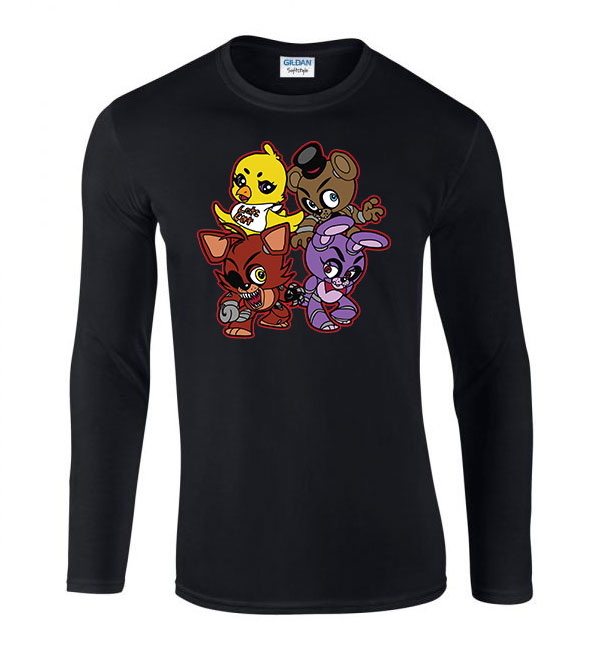 five nights at freddy's Fekete Férfi Hosszú Ujjú Póló