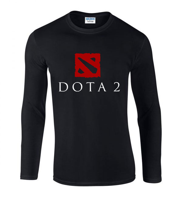 dota 2 Fekete Férfi Hosszú Ujjú Póló