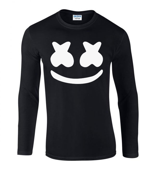 marshmello Fekete Férfi Hosszú Ujjú Póló