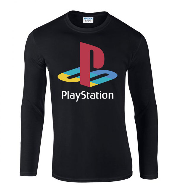 playstation Fekete Férfi Hosszú Ujjú Póló