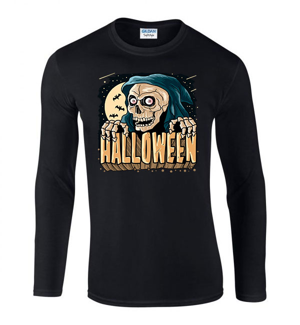 Halloween Fekete Férfi Hosszú Ujjú Póló