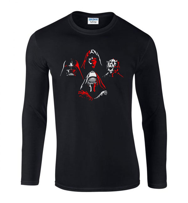 darth vader kylo ren darth maul emperor star wars sith Fekete Férfi Hosszú Ujjú Póló