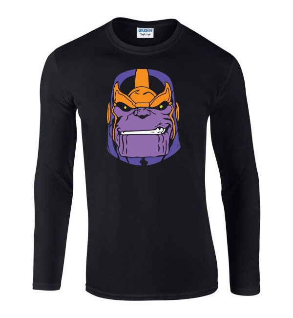 thanos Fekete Férfi Hosszú Ujjú Póló