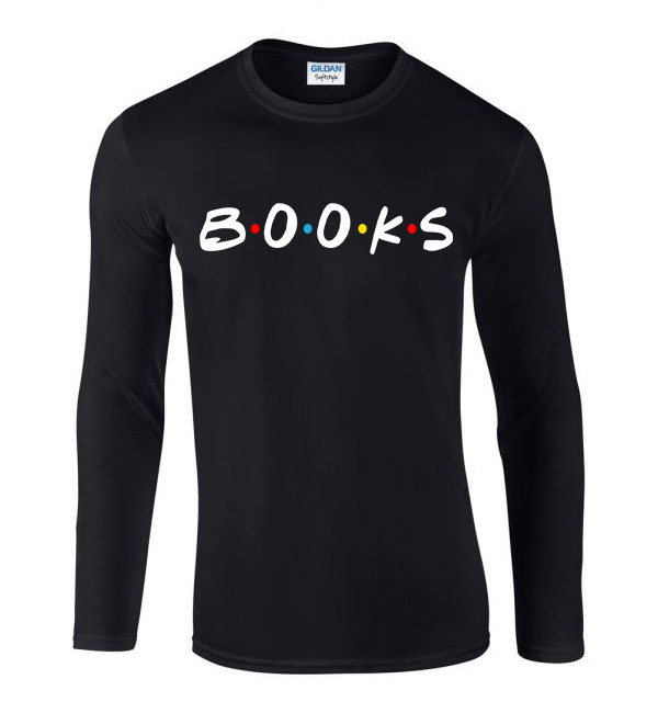 könyvek olvasás books könyv Fekete Férfi Hosszú Ujjú Póló