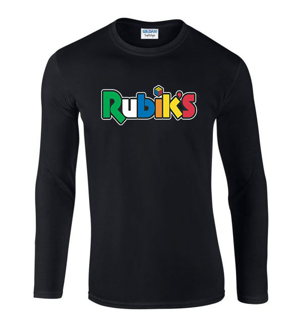 rubik kocka Fekete Férfi Hosszú Ujjú Póló