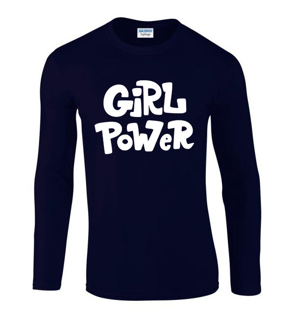 Girl Power Sötétkék Férfi Hosszú Ujjú Póló
