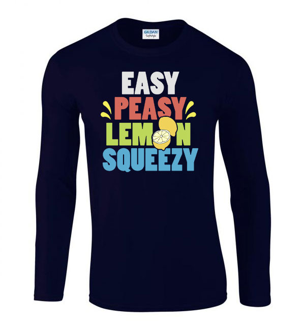 easy peasy lemon squeezy Sötétkék Férfi Hosszú Ujjú Póló