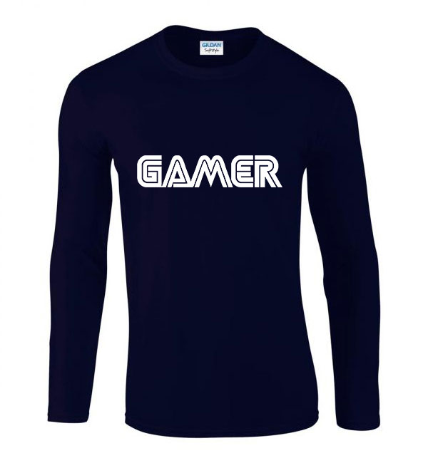 gamer gaming Sötétkék Férfi Hosszú Ujjú Póló