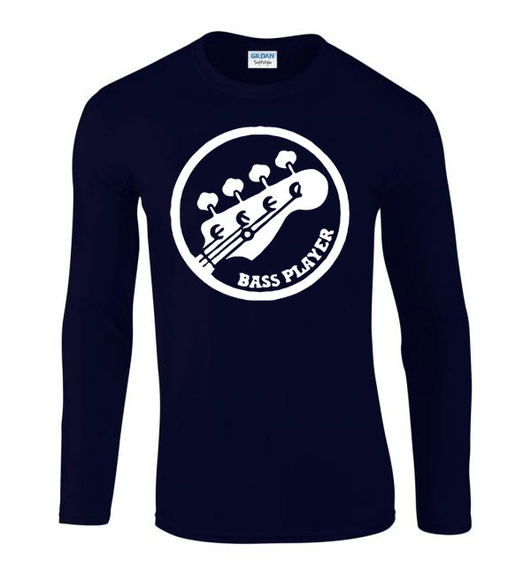 bass gitár gitáror Sötétkék Férfi Hosszú Ujjú Póló