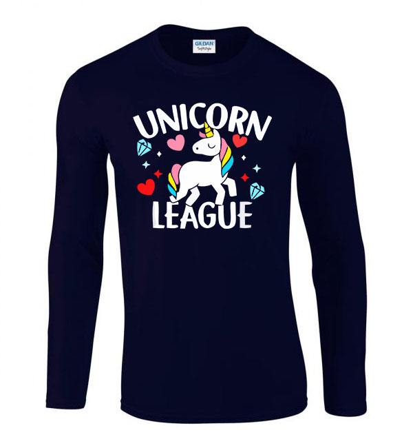 unikornis unicorn Sötétkék Férfi Hosszú Ujjú Póló