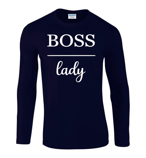 boss lady Sötétkék Férfi Hosszú Ujjú Póló