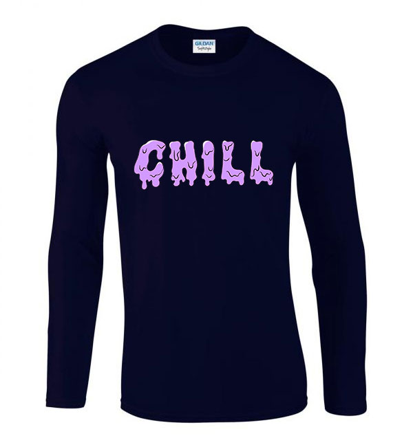 chill fagyi Sötétkék Férfi Hosszú Ujjú Póló