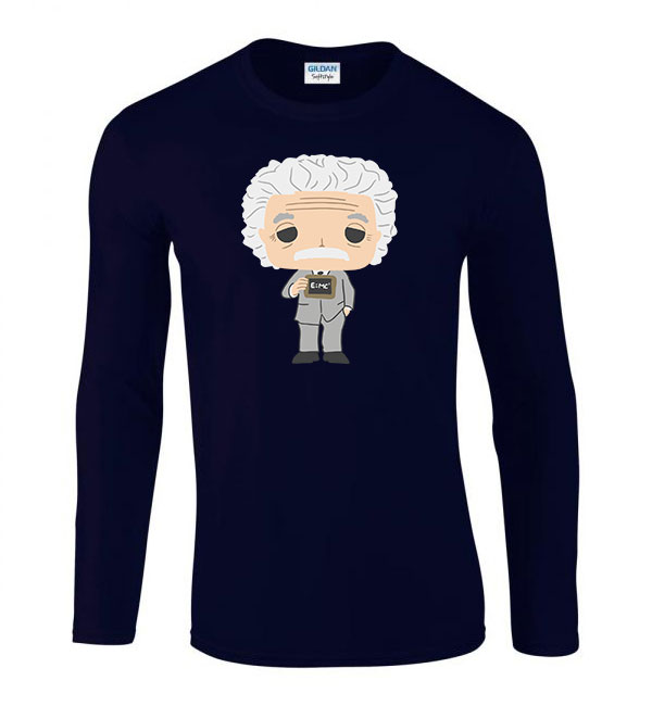 albert einstein Sötétkék Férfi Hosszú Ujjú Póló