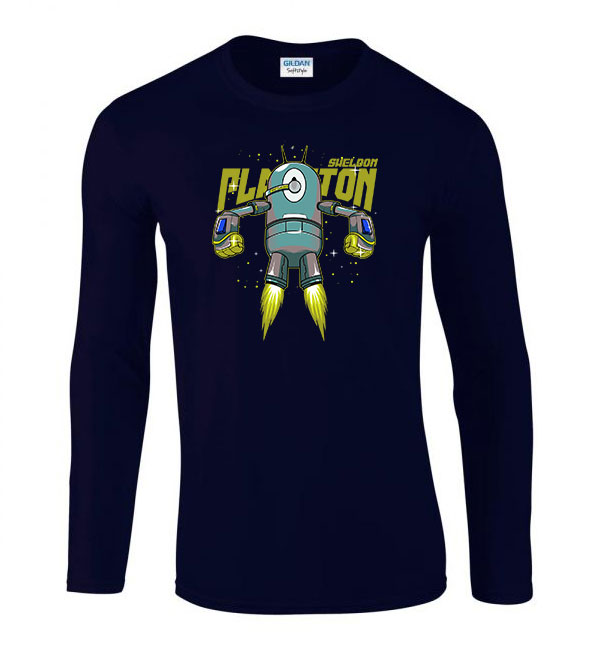 spongya bob plankton Sötétkék Férfi Hosszú Ujjú Póló