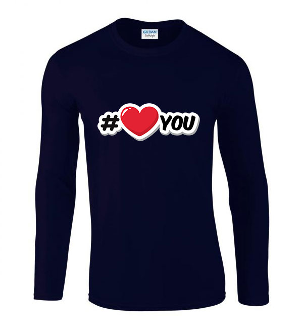 i love you Sötétkék Férfi Hosszú Ujjú Póló