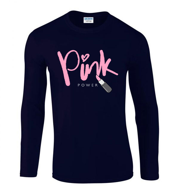 pink forever lipstick rúzs Sötétkék Férfi Hosszú Ujjú Póló
