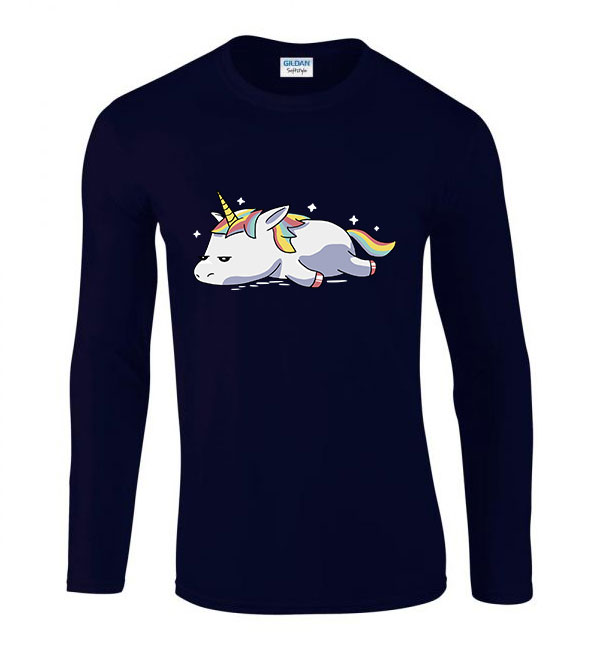 unikornis unicorn Sötétkék Férfi Hosszú Ujjú Póló