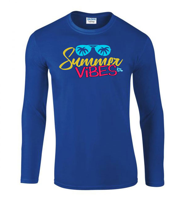 summer vibes nyár nyaralás Kék Férfi Hosszú Ujjú Póló