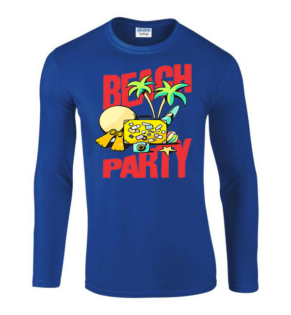 nyár nyaralás beach party Kék Férfi Hosszú Ujjú Póló