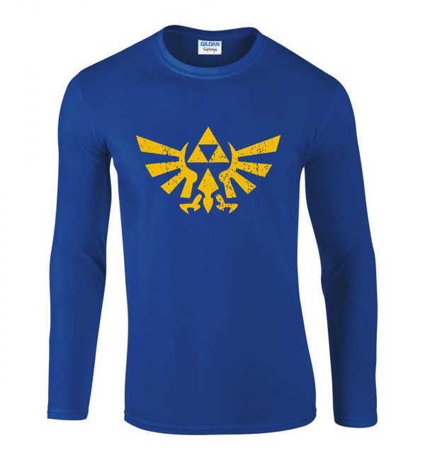 Hyrule Link Zelda Kék Férfi Hosszú Ujjú Póló