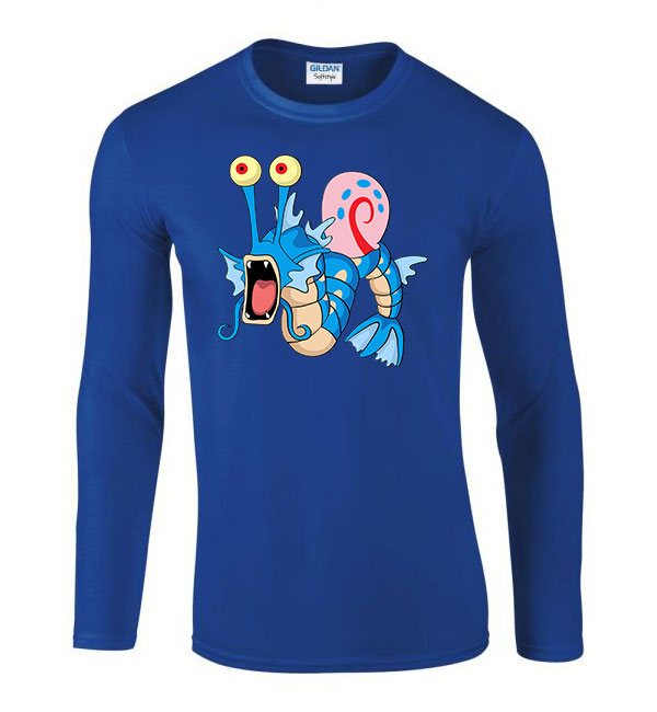 gyarados gary spongya bob Kék Férfi Hosszú Ujjú Póló