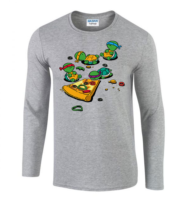 Tini Ninja Teknőcök TMNT Sportszürke Férfi Hosszú Ujjú Póló
