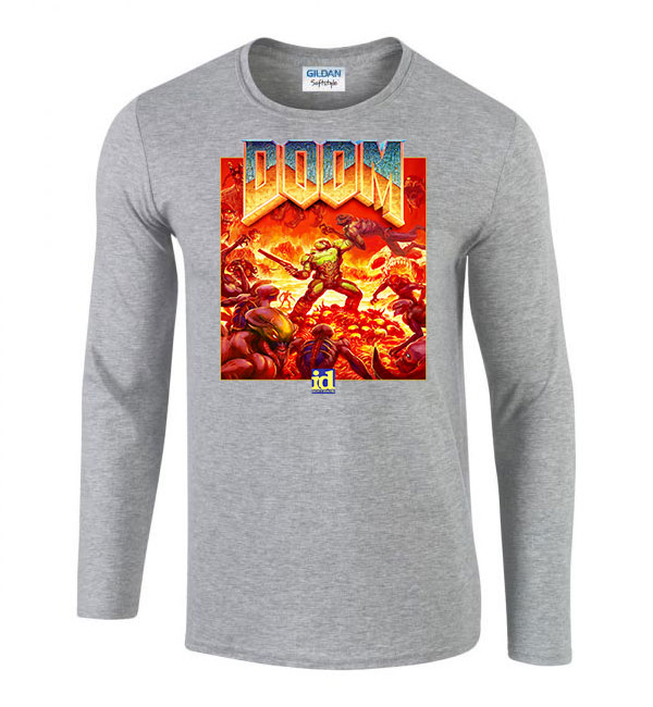 doom Sportszürke Férfi Hosszú Ujjú Póló