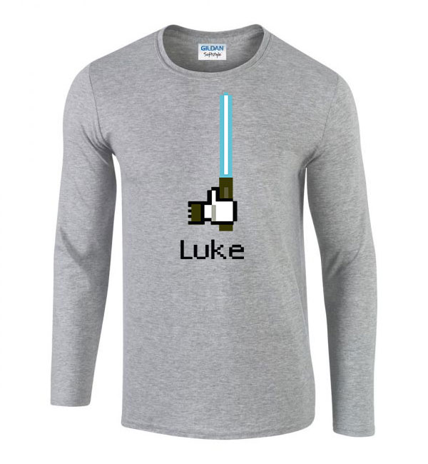luke skywalker star wars facebook like humor Sportszürke Férfi Hosszú Ujjú Póló
