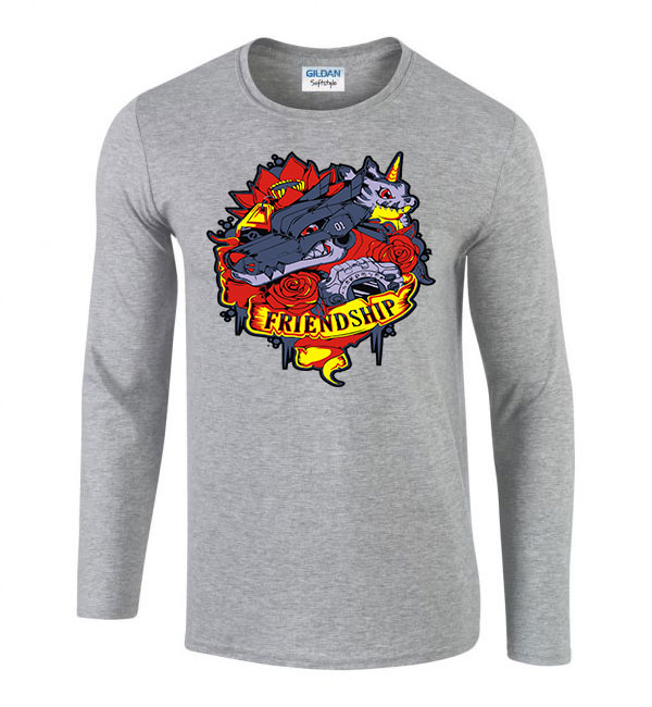 digimon gabumon Sportszürke Férfi Hosszú Ujjú Póló