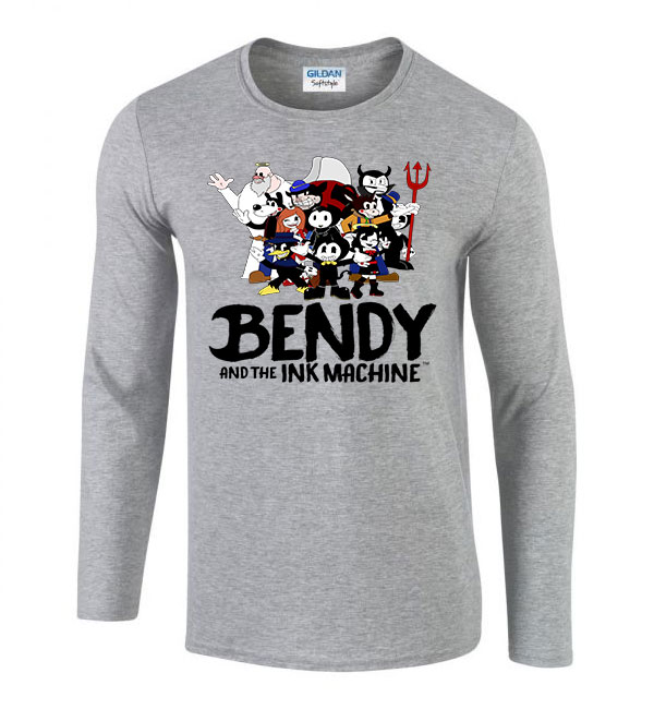 bendy and the inkmachine Sportszürke Férfi Hosszú Ujjú Póló