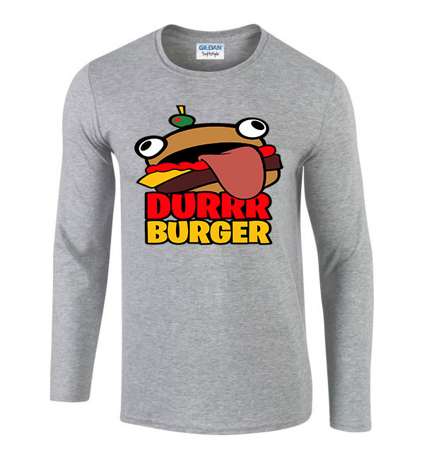 fortnite durrr burger  Sportszürke Férfi Hosszú Ujjú Póló