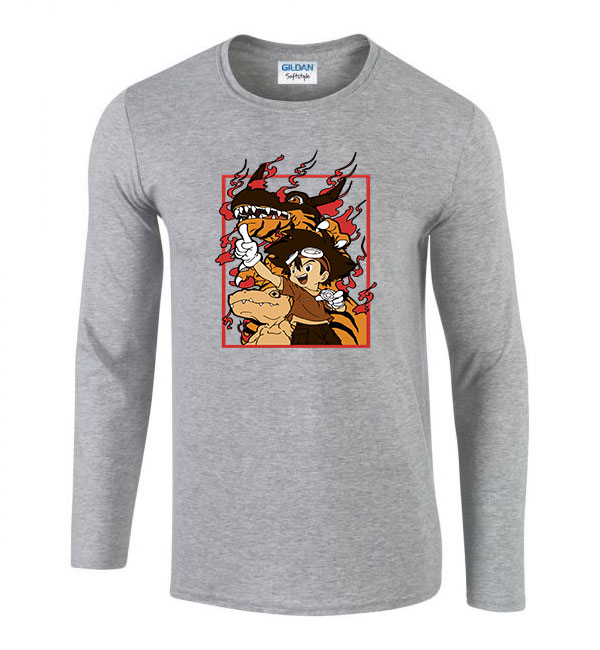 agumon digimon tai Sportszürke Férfi Hosszú Ujjú Póló