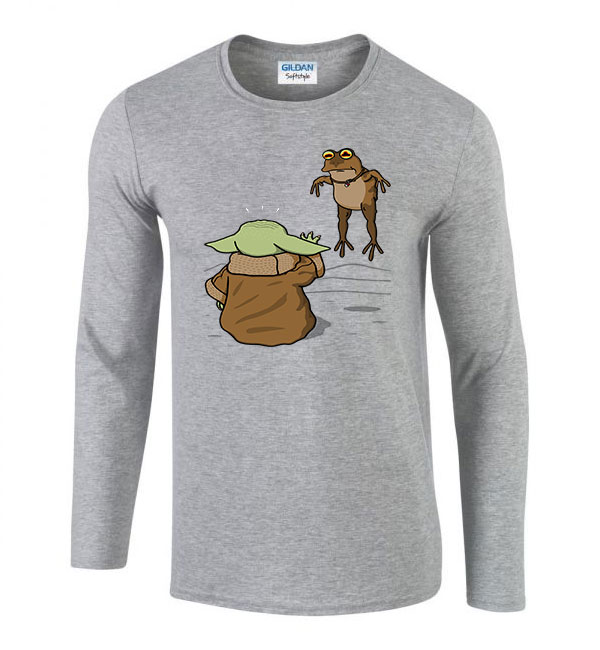 baba yoda baby yoda béka Sportszürke Férfi Hosszú Ujjú Póló