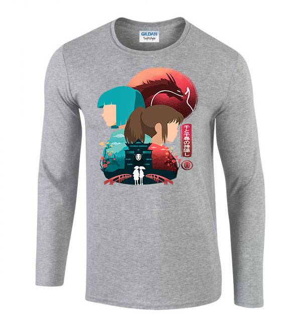 spirited away Sportszürke Férfi Hosszú Ujjú Póló