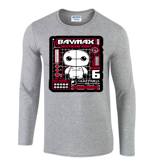 Baymax Sportszürke Férfi Hosszú Ujjú Póló